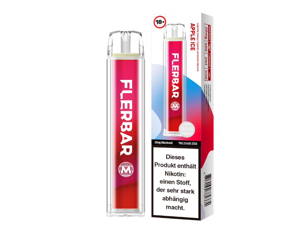 Flerbar - M - Einweg E-Zigarette (Nikotin) - Apple Ice 1er Packung 20 mg/ml- Vapes4you