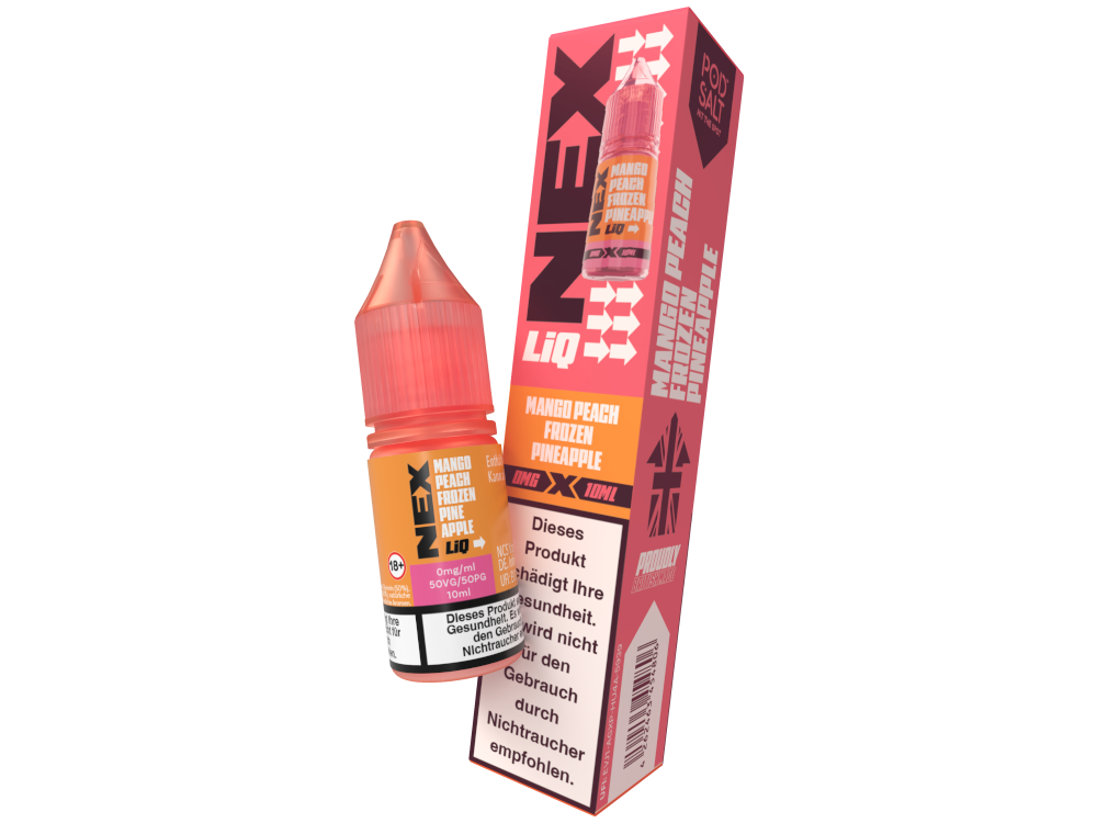 Pod Salt - NexLiq - Mango Peach Frozen Pineapple - 10ml Fertigliquid (Nikotinfrei/Nikotinsalz)