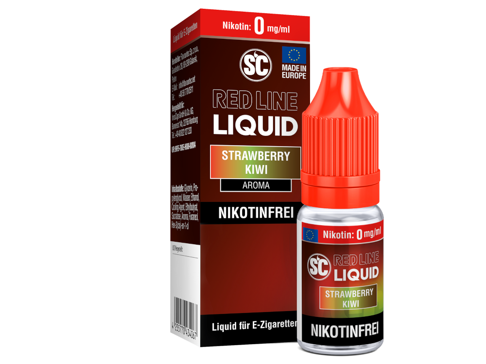 SC - Red Line - Strawberry Kiwi - 10ml Fertigliquid (Nikotinfrei/Nikotinsalz)