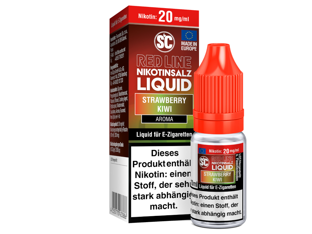 SC - Red Line - Strawberry Kiwi - 10ml Fertigliquid (Nikotinfrei/Nikotinsalz)