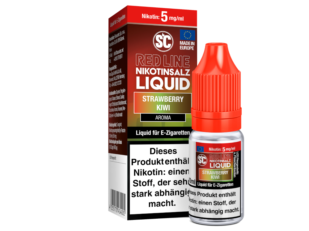 SC - Red Line - Strawberry Kiwi - 10ml Fertigliquid (Nikotinfrei/Nikotinsalz)