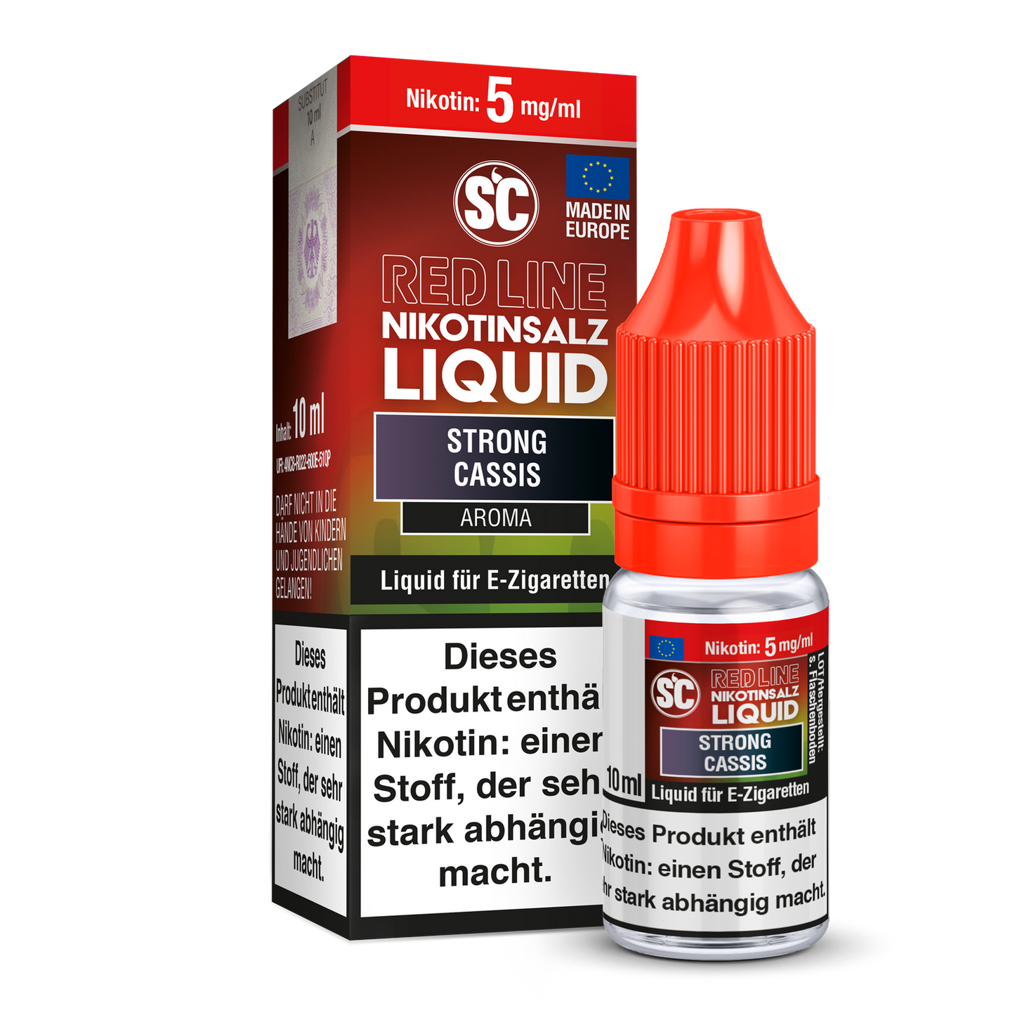 SC Red Line - Strong Cassis V2 - 10ml Fertigliquid (Nikotinfrei/Nikotinsalz)