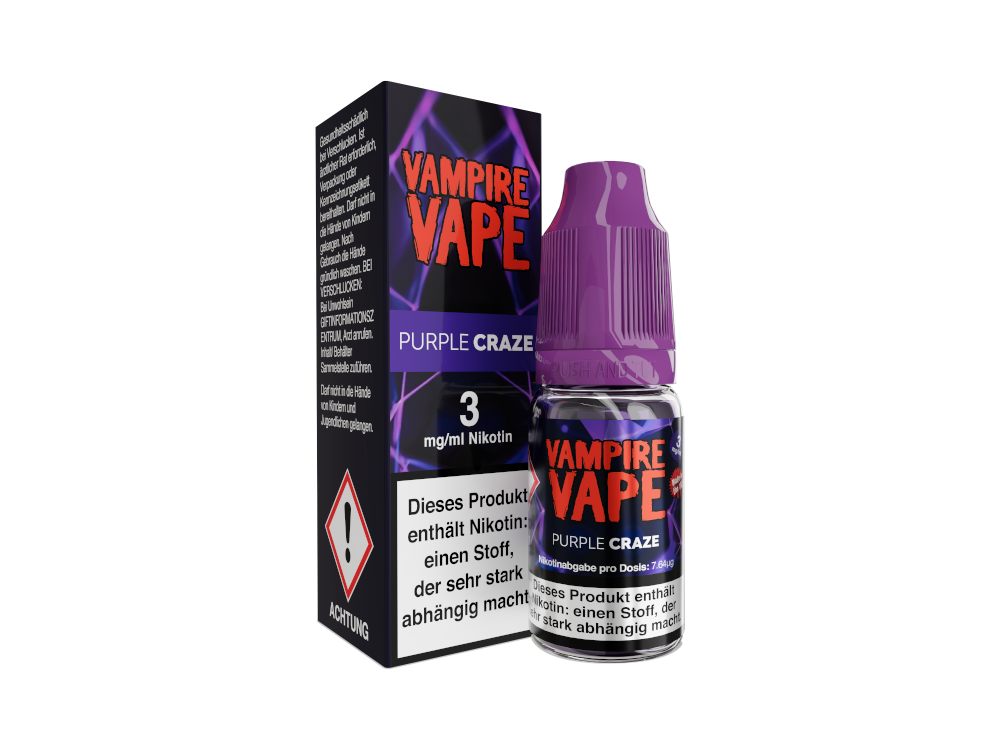 Vampire Vape - Purple Craze - 10ml Fertigliquid (Nikotinfrei/Nikotin)