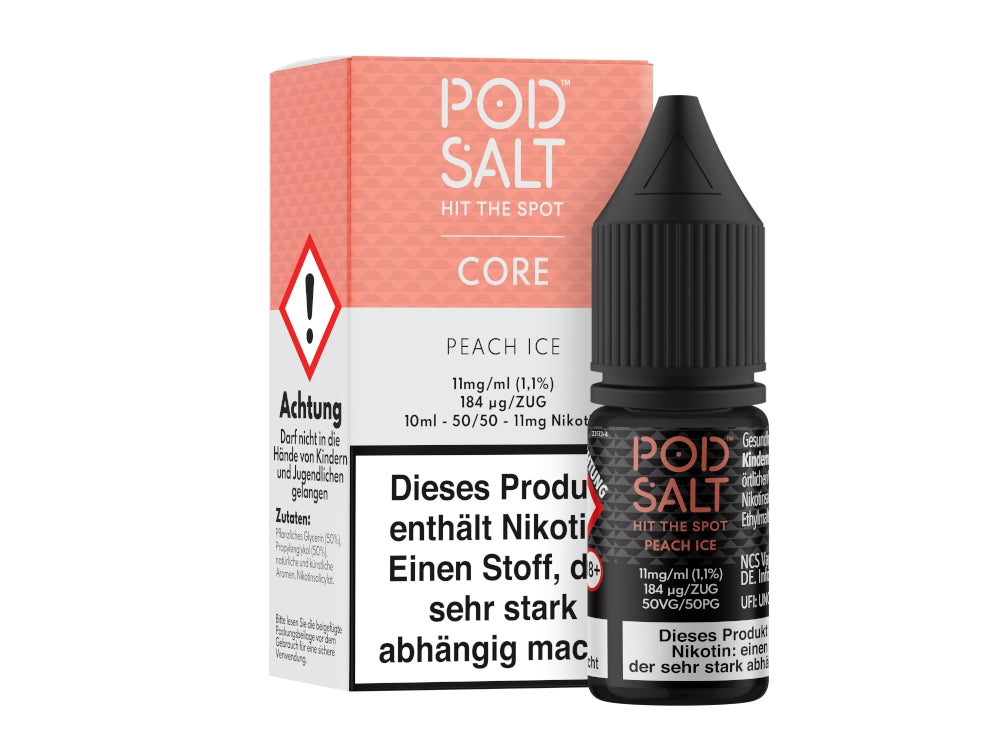 Pod Salt Core - Peach Ice - 10ml Fertigliquid (Nikotinsalz)