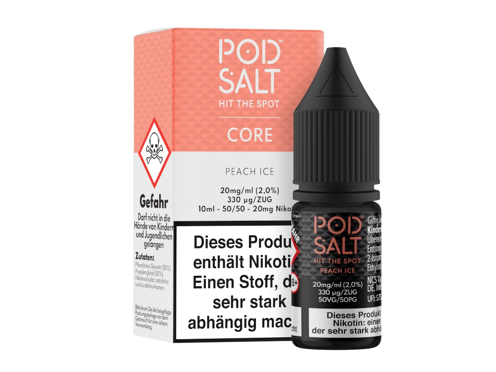 Pod Salt Core - Peach Ice - 10ml Fertigliquid (Nikotinsalz)