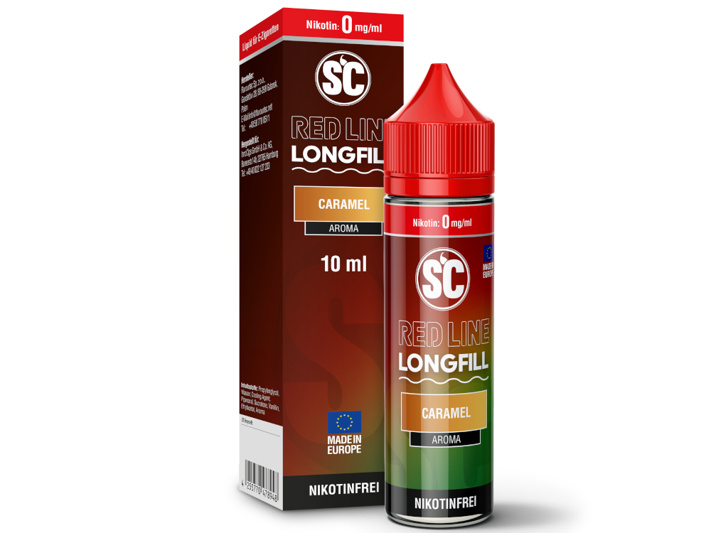 SC - Red Line - Caramel - 10ml Longfill Aroma (60ml Flasche)