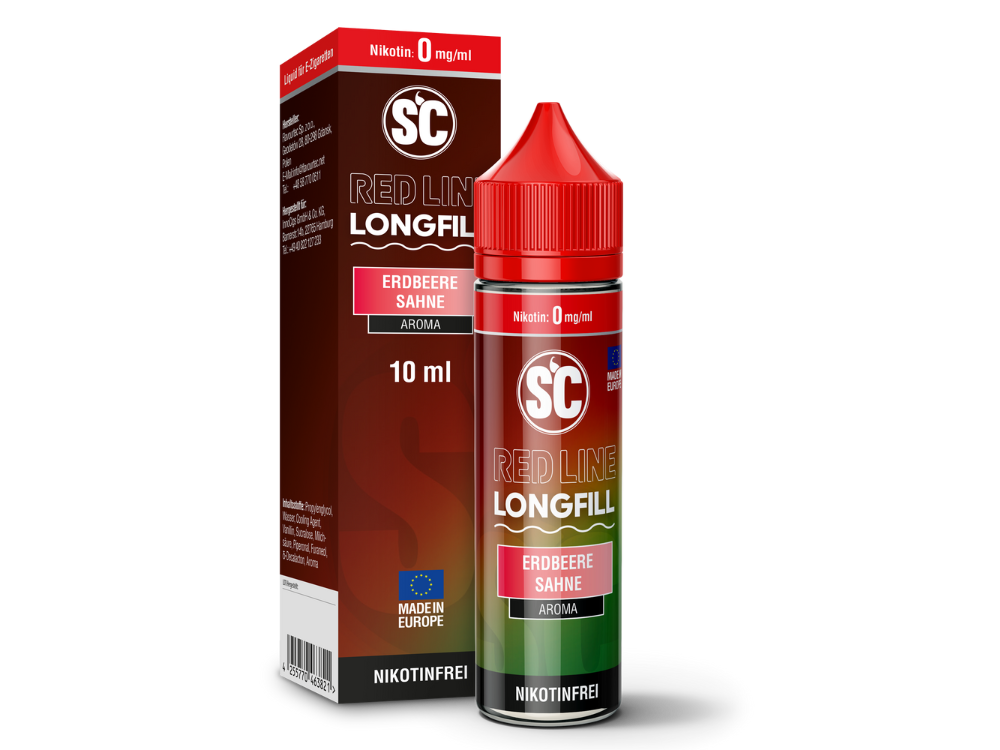 SC - Red Line - Erdbeere Sahne - Longfill Aroma 10ml (60ml Flasche)
