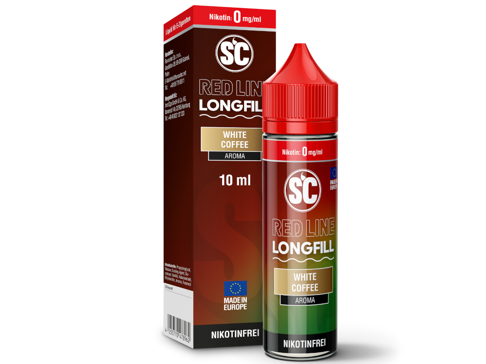 SC - Red Line - White Coffee - 10ml Longfill Aroma (60ml Flasche)