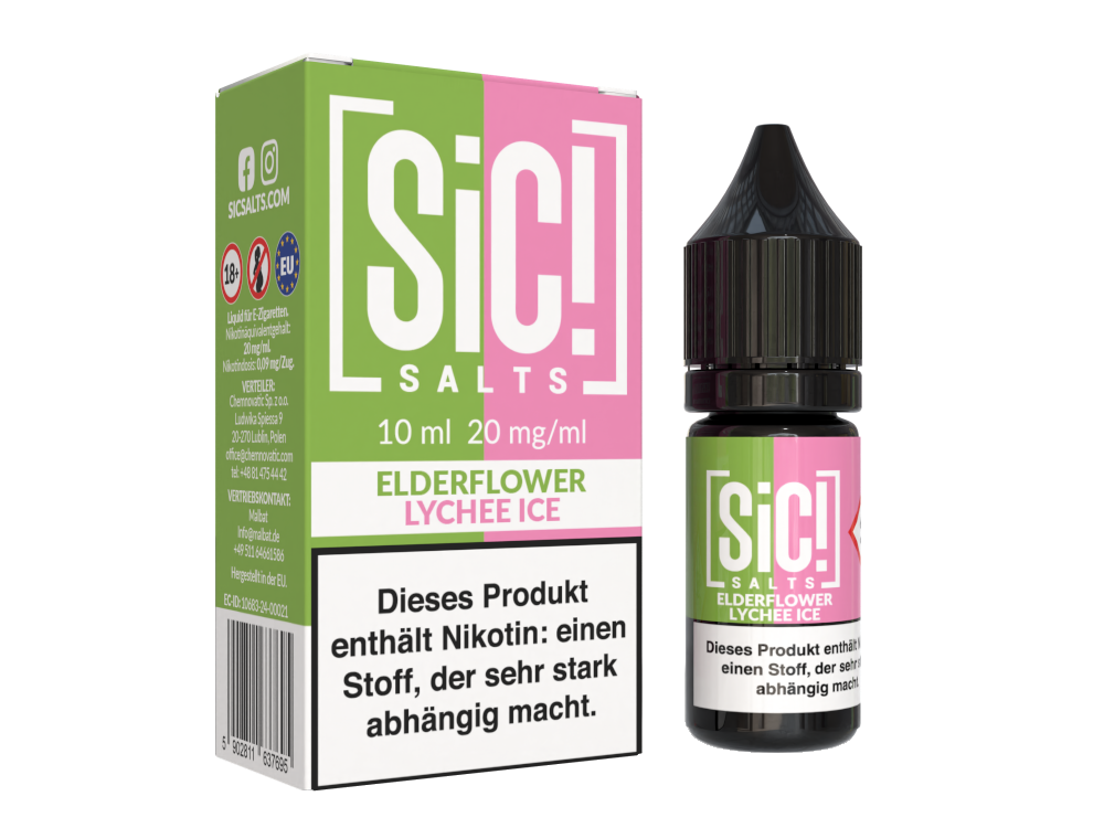 SiC! Salts - Elderflower Lychee Ice - 10ml Fertigliquid (Nikotinsalz)