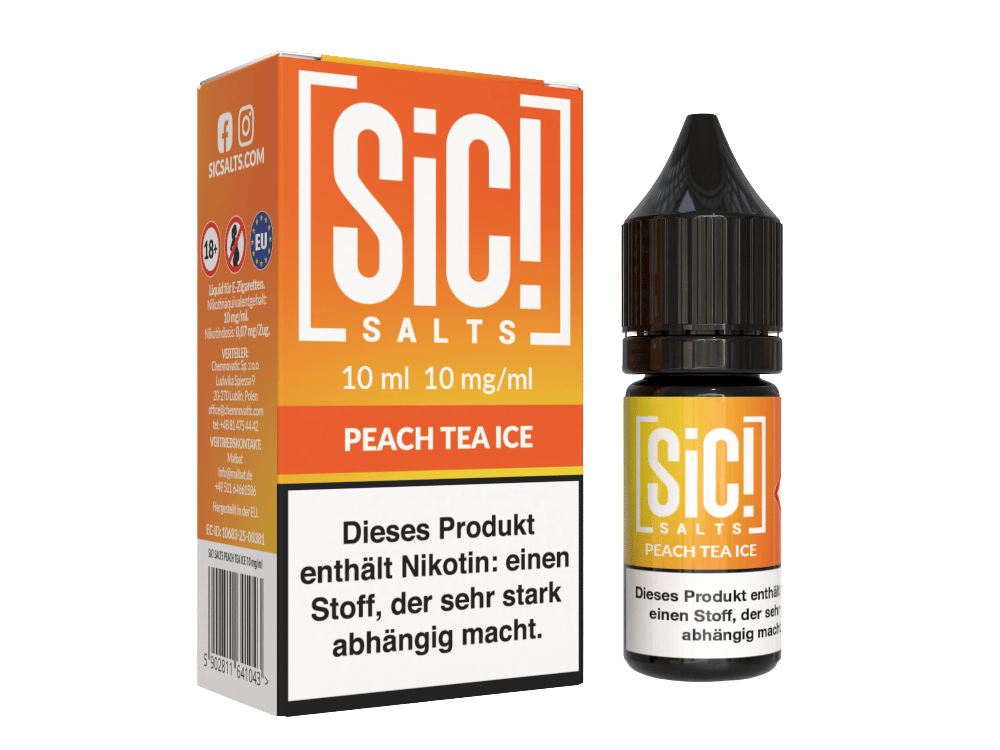 SiC! Salts - Peach Tea Ice - 10ml Fertigliquid (Nikotinsalz)