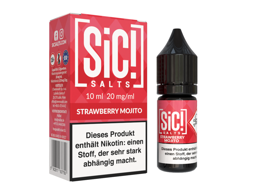 SiC! Salts - Strawberry Mojito - 10ml Fertigliquid (Nikotinsalz)