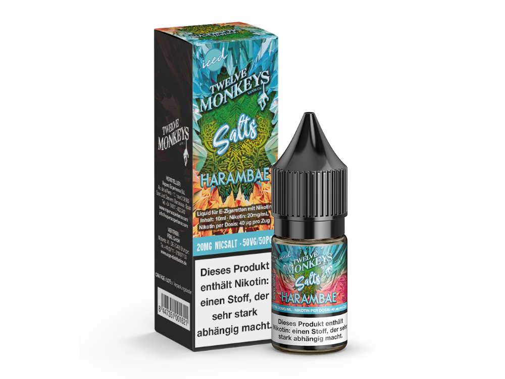 Twelve Monkeys - Iced - Harambae - 10ml Fertigliquid (Nikotinsalz)
