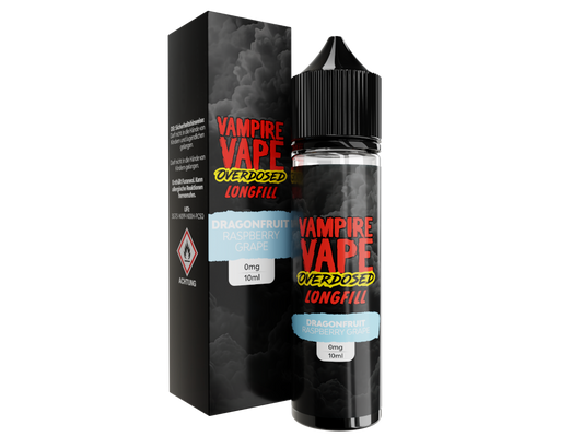 Vampire Vape - Overdosed - Dragonfruit Raspberry Grape - Longfill Aroma 10ml (60ml Flasche)