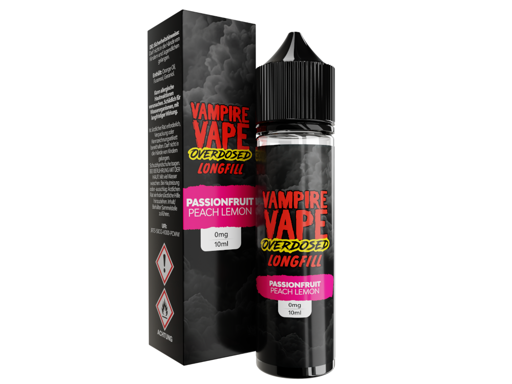 Vampire Vape - Overdosed - Passionfruit Peach Lemon - Longfill Aroma 10ml (60ml Flasche)