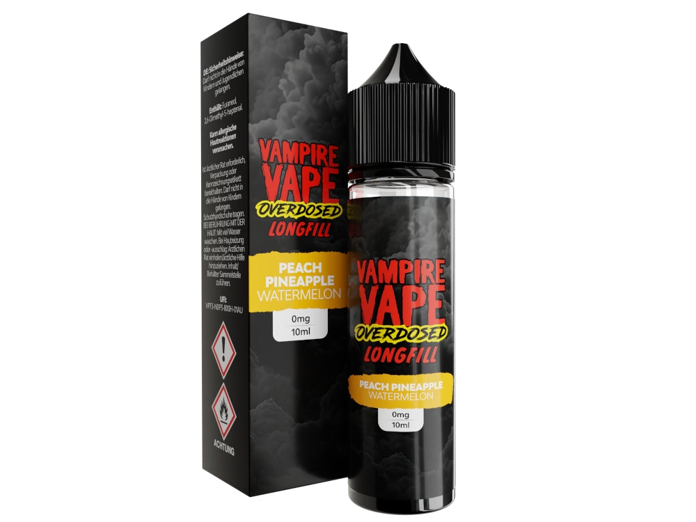 Vampire Vape - Overdosed - Peach Pineapple Watermelon - Longfill Aroma 10ml (60ml Flasche)