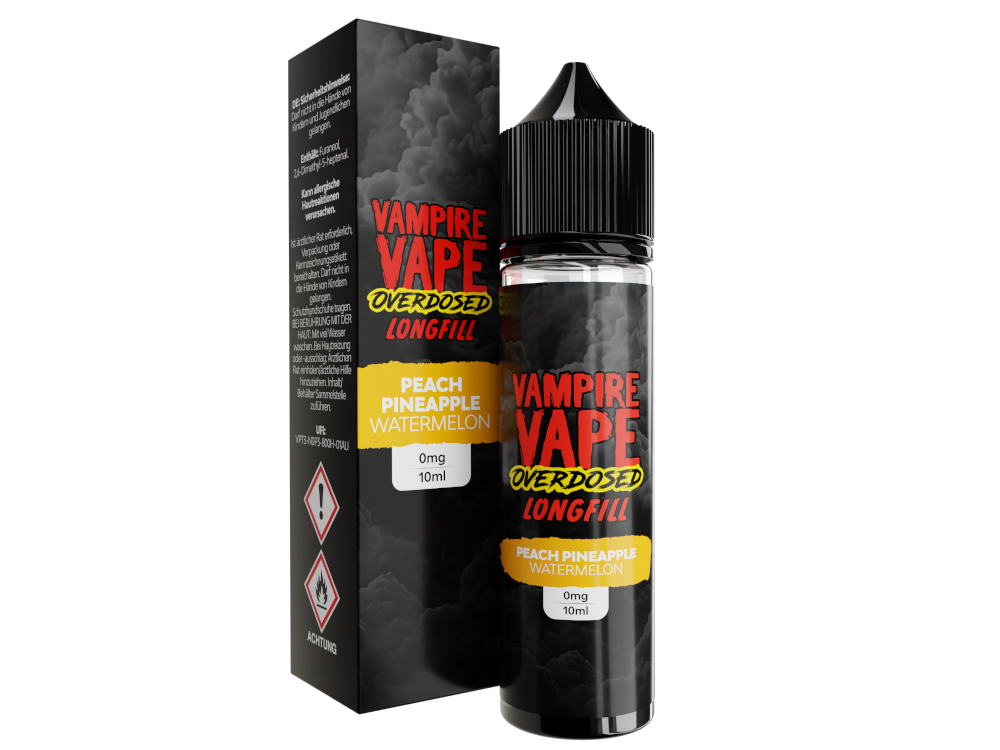 Vampire Vape - Overdosed - Peach Pineapple Watermelon - Longfill Aroma 10ml (60ml Flasche)