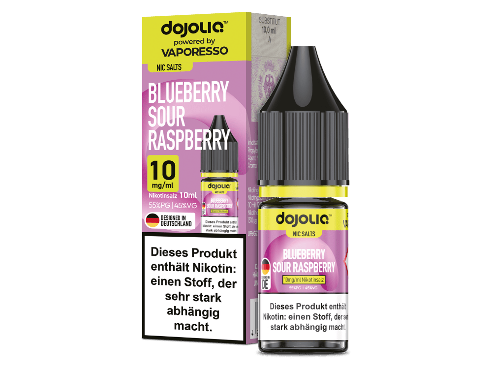 Dojoliq - Blueberry Sour Raspberry - 10ml Fertigliquid (Nikotinsalz) - Blueberry Sour Raspberry 1er Packung 10 mg/ml - Vapes4you