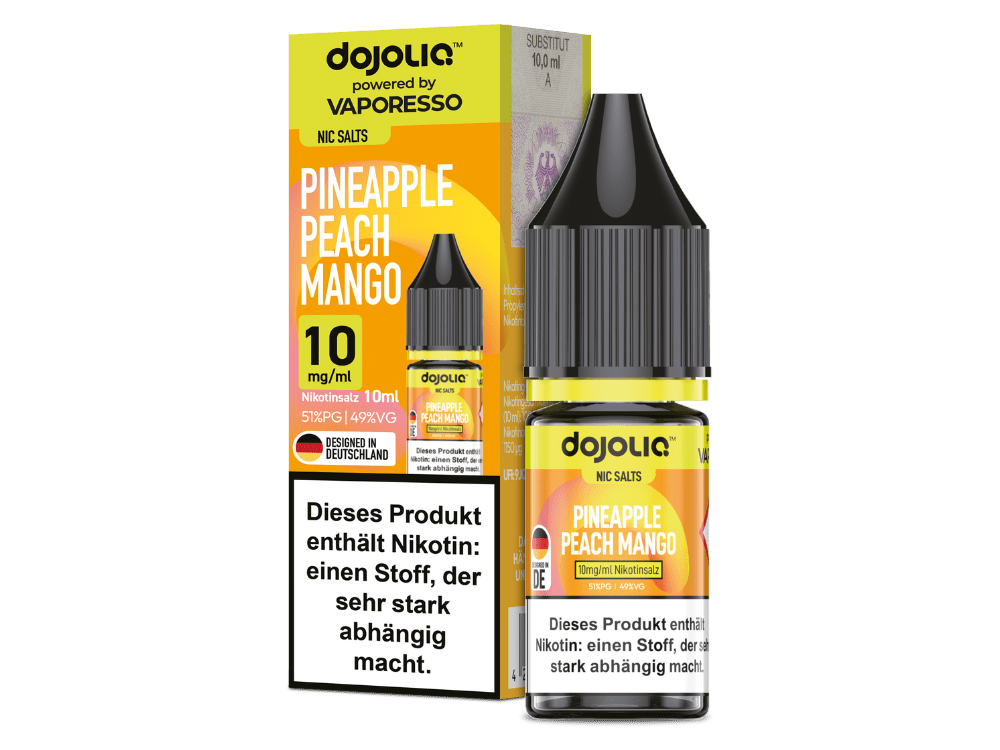 Dojoliq - Pineapple Peach Mango - 10ml Fertigliquid (Nikotinsalz) - Pineapple Peach Mango 1er Packung 10 mg/ml - Vapes4you