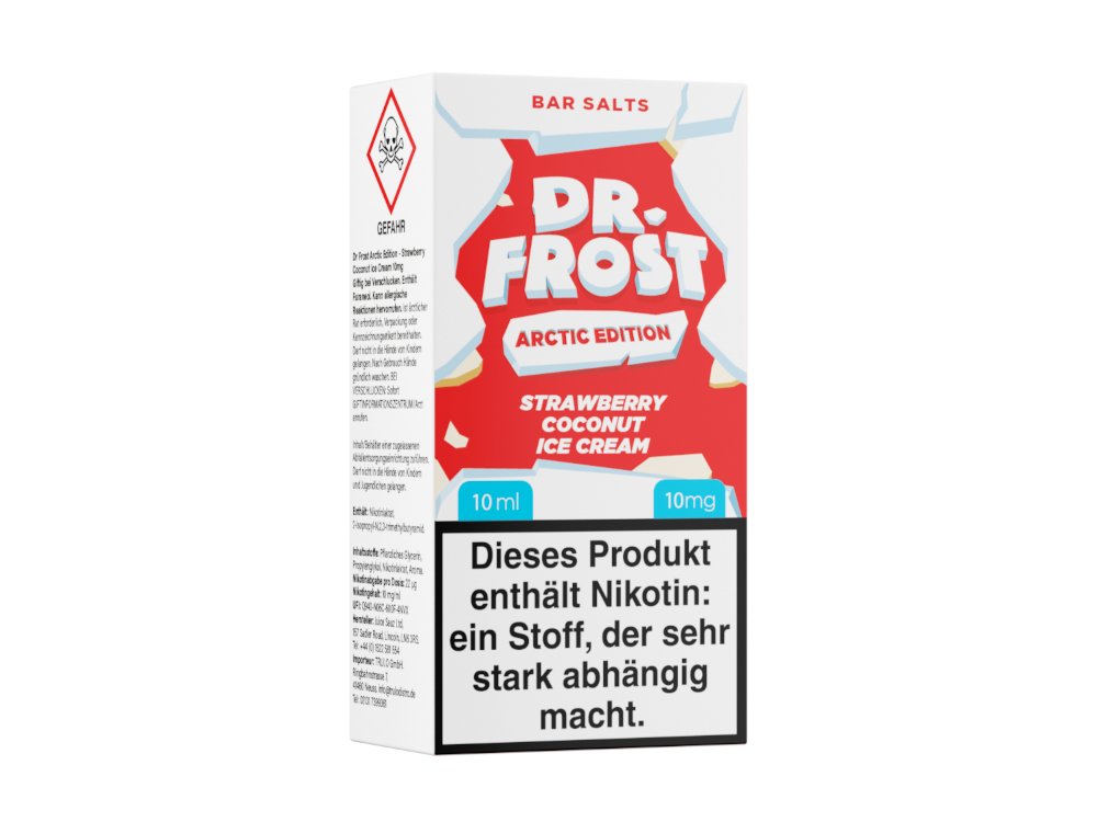 Dr. Frost - Arctic Edition - Strawberry Coconut Ice Cream - 10ml Fertigliquid (Nikotinsalz) - Strawberry Coconut Ice Cream 1er Packung 10 mg/ml - Vapes4you