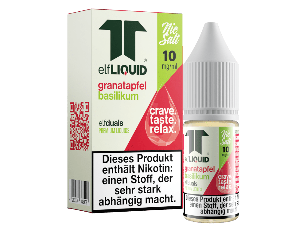 Elf - Liquid - Dual - Granatapfel - Basilikum - 10ml Fertigliquid (Nikotinsalz) - Granatapfel - Basilikum 1er Packung 10 mg/ml - Vapes4you