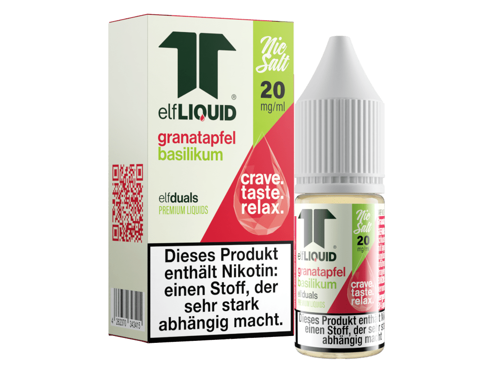 Elf - Liquid - Dual - Granatapfel - Basilikum - 10ml Fertigliquid (Nikotinsalz) - Granatapfel - Basilikum 1er Packung 20 mg/ml - Vapes4you