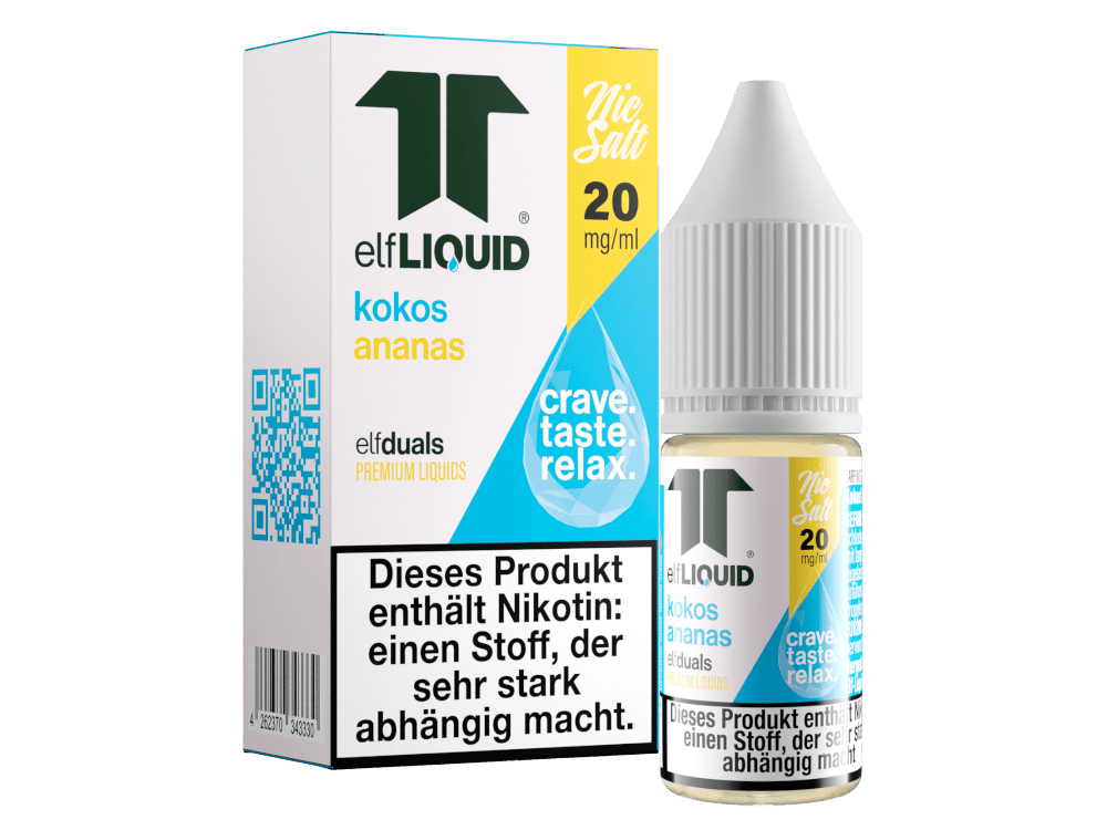 Elf - Liquid - Dual - Kokos - Ananas - 10ml Fertigliquid (Nikotinsalz) - Kokos - Ananas 1er Packung 20 mg/ml - Vapes4you