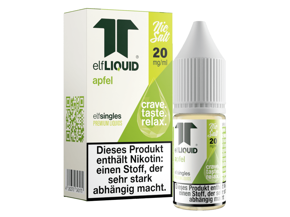 Elf - Liquid - Single - Apfel - 10ml Fertigliquid (Nikotinsalz) - Apfel 1er Packung 20 mg/ml - Vapes4you