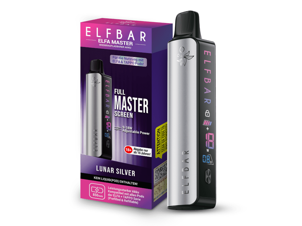 Elfbar - Elfa Master - 850mh Akku (für Prefilled Pods) - silber 1er Packung - Vapes4you
