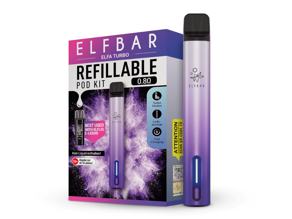 Elfbar - Elfa Turbo - E - Zigaretten Set - aurora - schwarz 1er Packung - Vapes4you