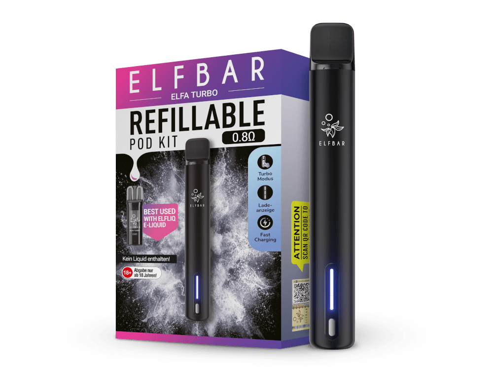 Elfbar - Elfa Turbo - E - Zigaretten Set - schwarz 1er Packung - Vapes4you