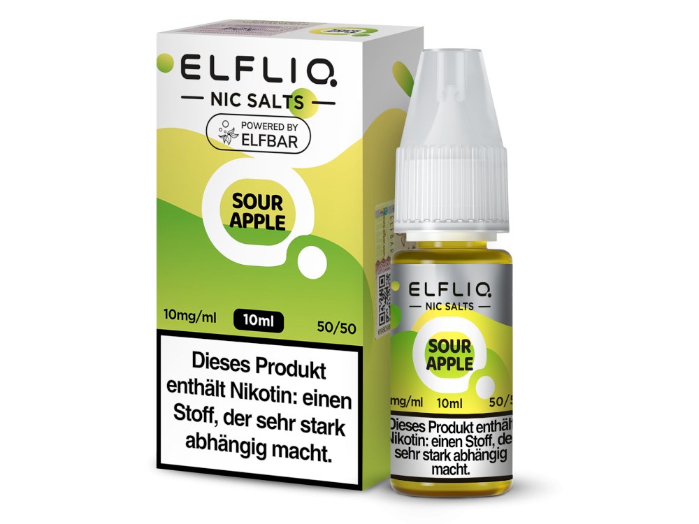 ELFLIQ - Sour Apple - 10ml Fertigliquid (Nikotinsalz) - 1er Packung 10 mg/ml - Vapes4you