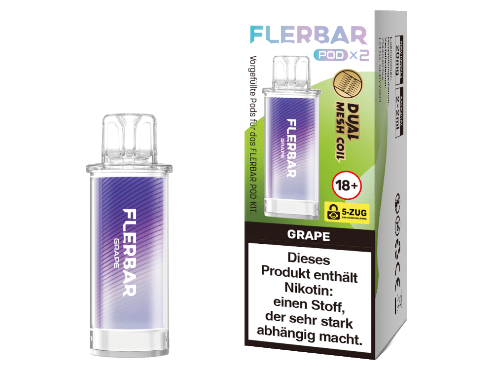Flerbar - POD - 2ml Prefilled Pods (2 Stück) - Grape 1er Packung - Vapes4you