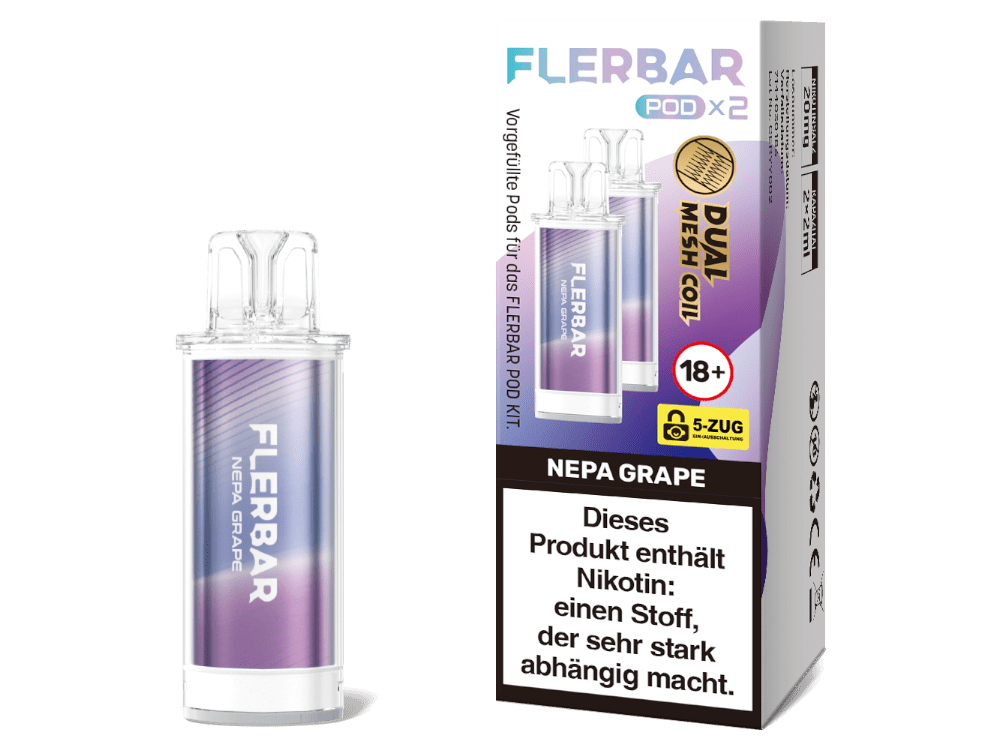 Flerbar - POD - 2ml Prefilled Pods (2 Stück) - Nepa Grape 1er Packung - Vapes4you
