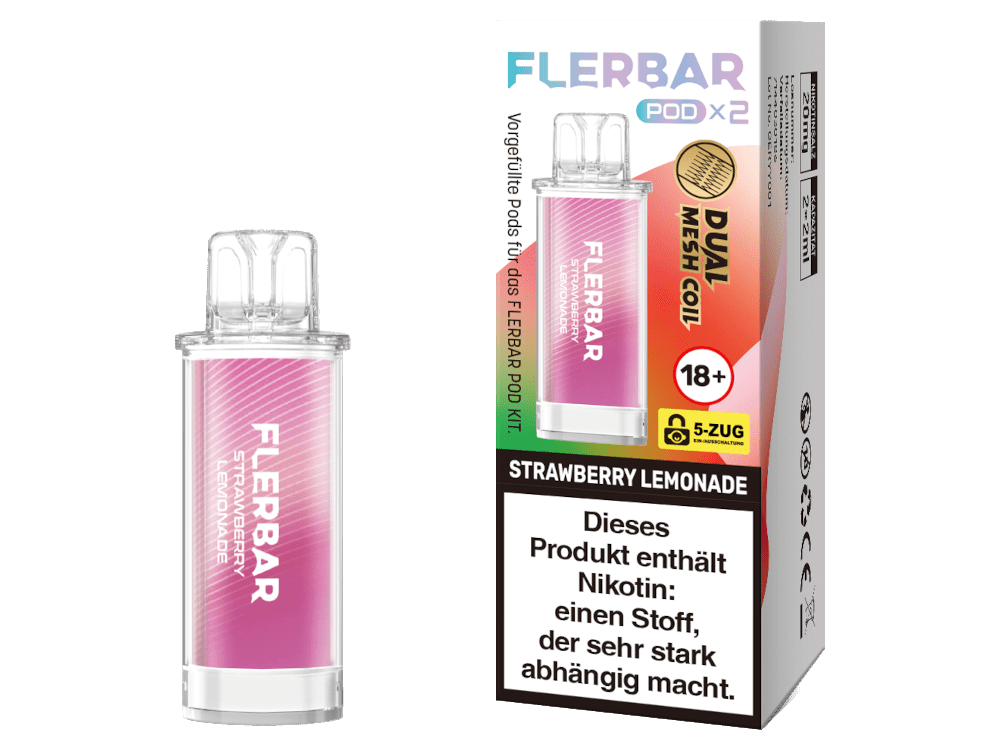 Flerbar - POD - 2ml Prefilled Pods (2 Stück) - Strawberry Lemonade 1er Packung - Vapes4you
