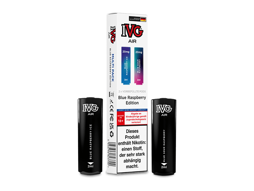 IVG - AIR - Multi Flavour Edition - 2ml Prefilled Pods (2 Stück) - Blue Raspberry Edition 1er Packung 20 mg/ml - Vapes4you