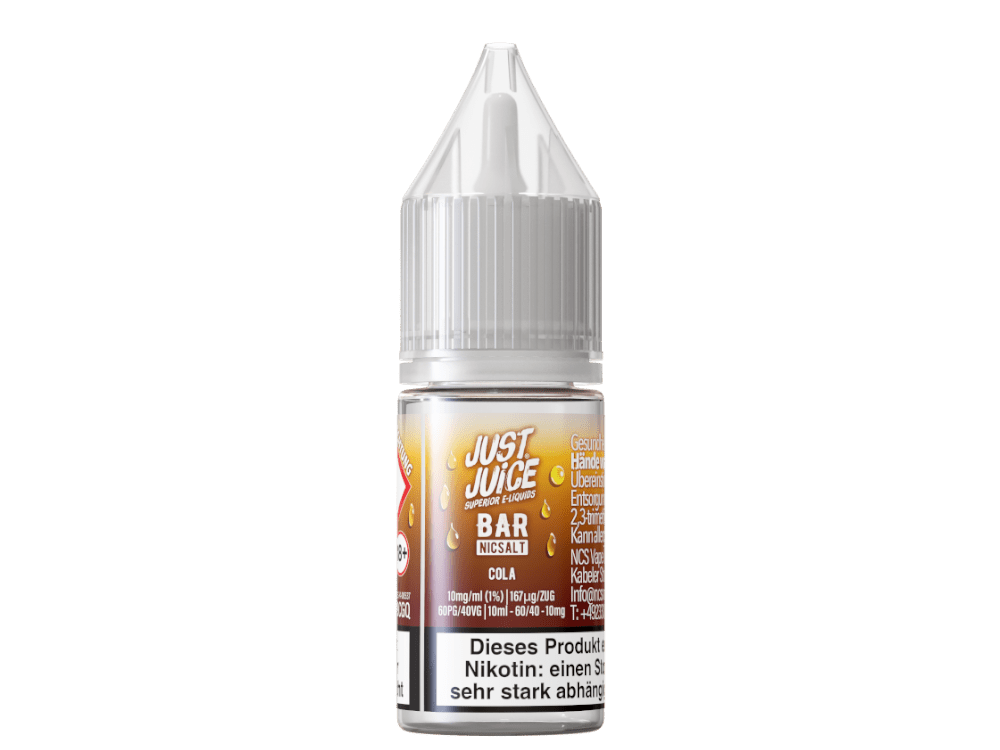 Just Juice - Bar - Cola - 10ml Fertigliquid (Nikotinsalz) - Cola 1er Packung 10 mg/ml - Vapes4you
