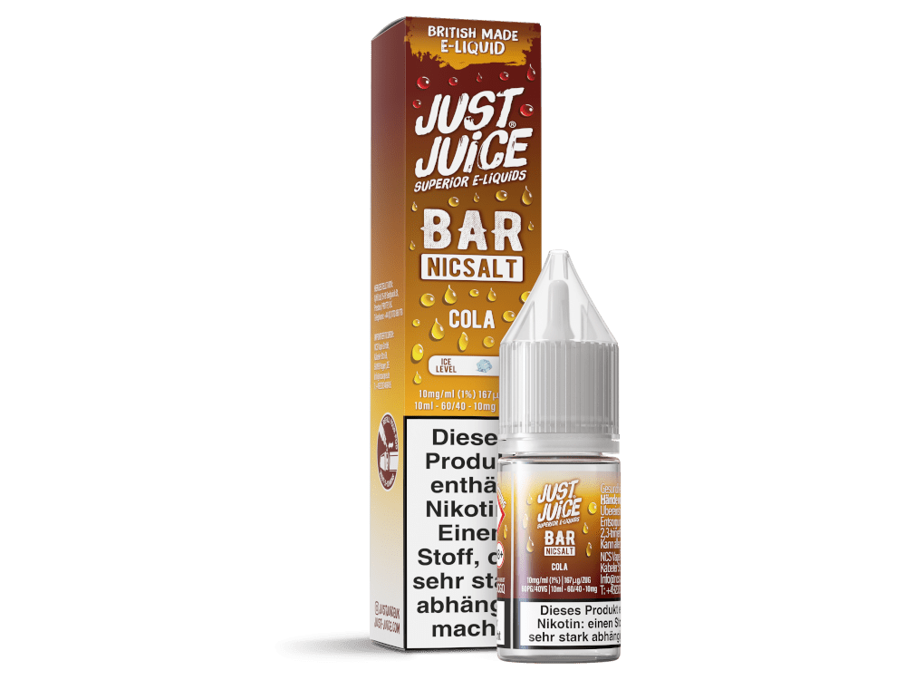 Just Juice - Bar - Cola - 10ml Fertigliquid (Nikotinsalz) - Cola 1er Packung 10 mg/ml - Vapes4you