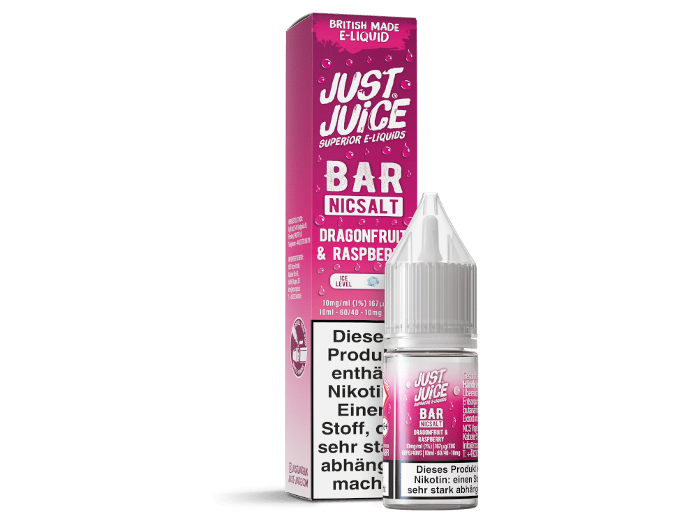Just Juice - Bar - Dragonfruit & Raspberry - 10ml Fertigliquid (Nikotinsalz) - Dragonfruit & Raspberry 1er Packung 10 mg/ml - Vapes4you