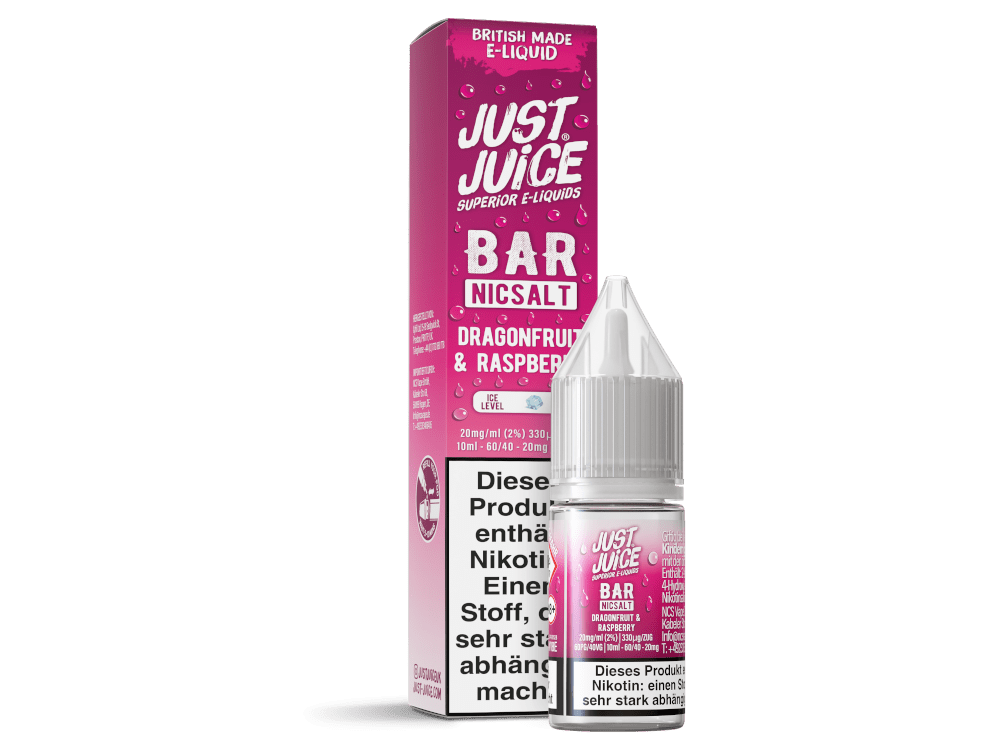 Just Juice - Bar - Dragonfruit & Raspberry - 10ml Fertigliquid (Nikotinsalz) - Dragonfruit & Raspberry 1er Packung 20 mg/ml - Vapes4you