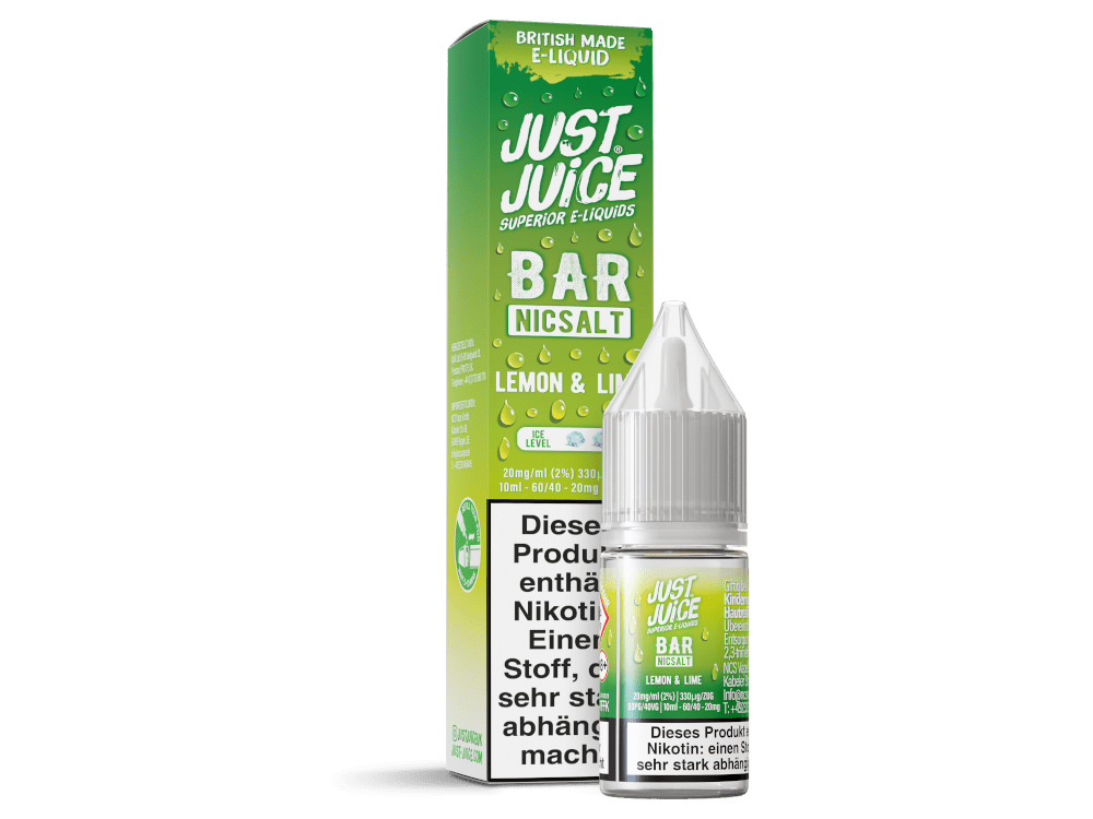 Just Juice - Bar - Lemon & Lime - 10ml Fertigliquid (Nikotinsalz) - Lemon & Lime 1er Packung 20 mg/ml - Vapes4you