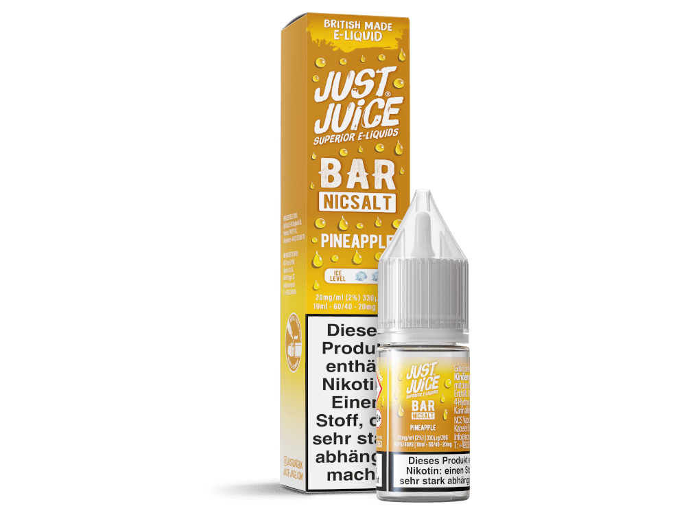 Just Juice - Bar - Pineapple - 10ml Fertigliquid (Nikotinsalz) - Pineapple 1er Packung 20 mg/ml - Vapes4you