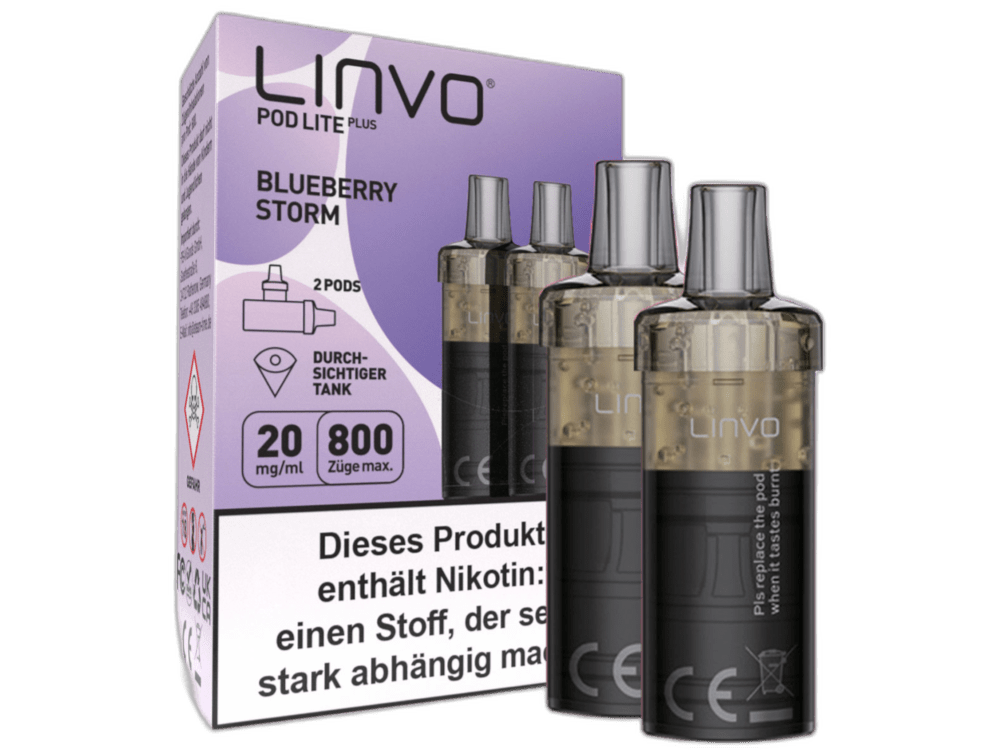 Linvo - Pod Lite Plus - 2ml Prefilled Cartridge (2 Stück) - Blueberry Storm 1er Packung 20 mg/ml - Vapes4you