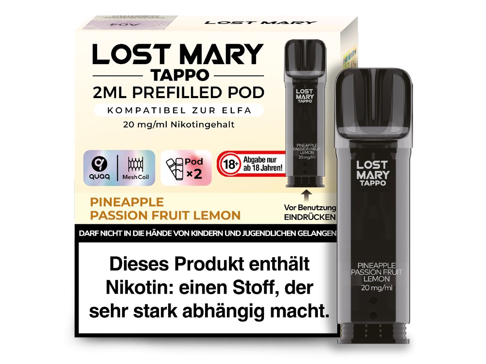 Lost Mary - Tappo - 2ml Prefilled Pods (2 Stück pro Packung) - Blue Razz Lemonade 1er Packung 20 mg/ml - Vapes4you
