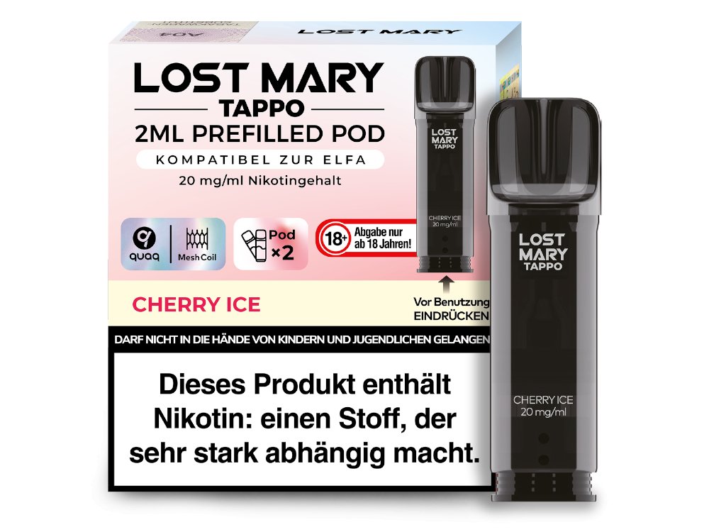 Lost Mary - Tappo - 2ml Prefilled Pods (2 Stück pro Packung) - Cherry Ice 1er Packung 20 mg/ml - Vapes4you