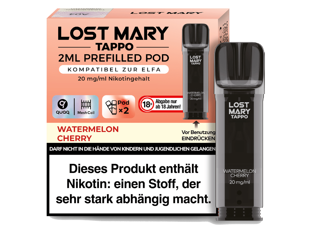 Lost Mary - Tappo - 2ml Prefilled Pods (2 Stück) - Watermelon Cherry 1er Packung 20 mg/ml - Vapes4you
