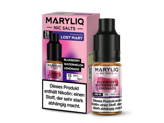 MARYLIQ - Blueberry Watermelon Lemonade - 10ml Fertigliquid (Nikotinsalz) - Blueberry Watermelon Lemonade 1er Packung 20 mg/ml - Vapes4you
