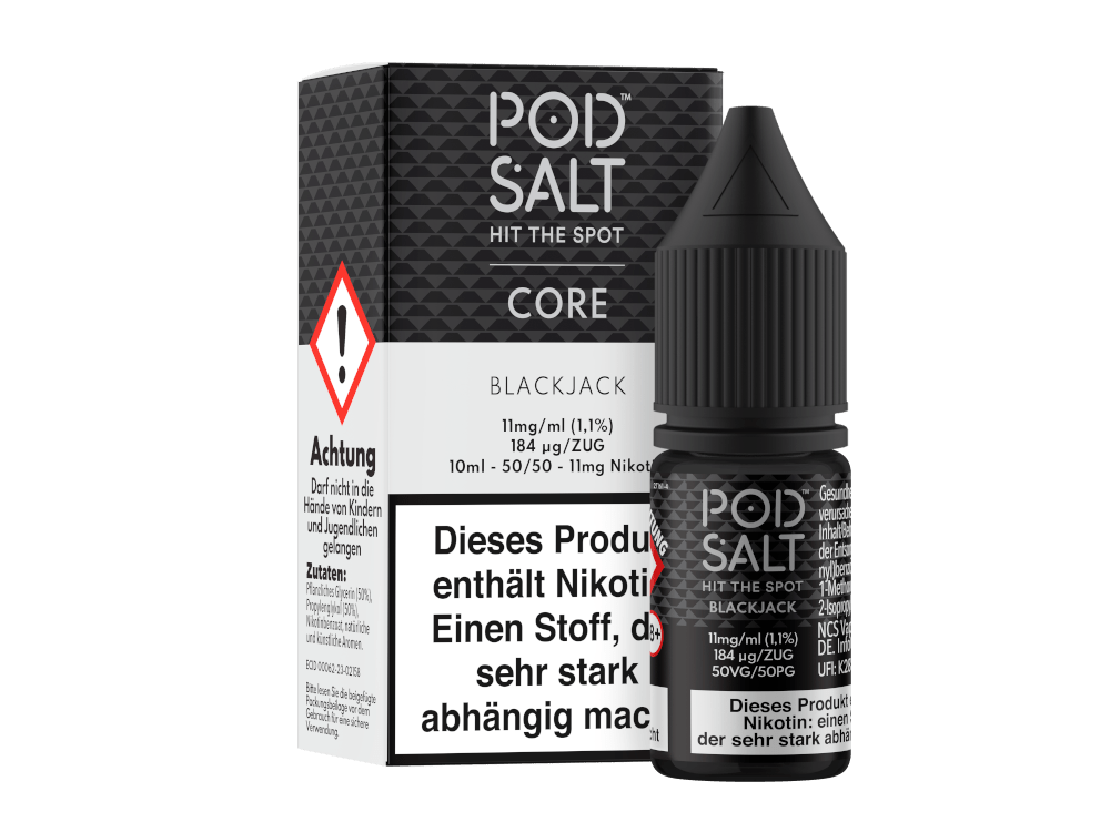 Pod Salt Core - Blackjack - 10ml Fertigliquid (Nikotinsalz) - Blackjack 1er Packung 11 mg/ml - Vapes4you
