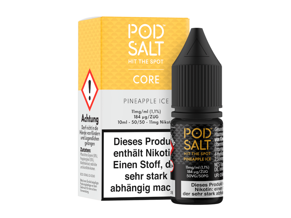 Pod Salt Core - Pineapple Ice - 10ml Fertigliquid (Nikotinsalz) - Pineapple Ice 1er Packung 11 mg/ml - Vapes4you