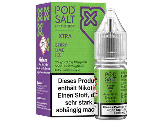 Pod Salt X - Berry Lime Ice - 10ml Fertigliquid (Nikotinsalz) - Berry Lime Ice 1er Packung 20 mg/ml - Vapes4you
