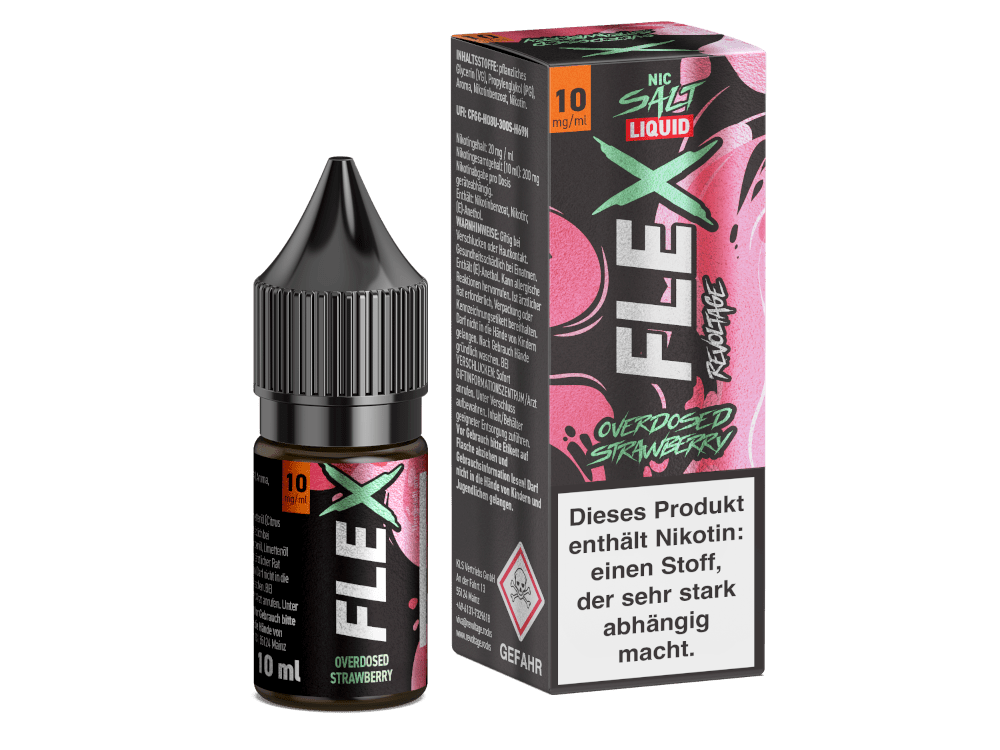 Revoltage - FLEX - Strawberry - 10ml Fertigliquid (Nikotinfrei/Nikotinsalz) - Strawberry 1er Packung 10 mg/ml - Vapes4you